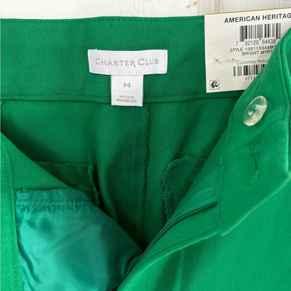 American Heritage NWT women’s Bright Green Saikor style Trousers - Picture 2 of 5